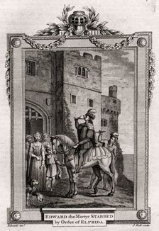 Edward the Martyr Stabbed by Order of Elfrida 978 AD, (1776). Artist: J Hall