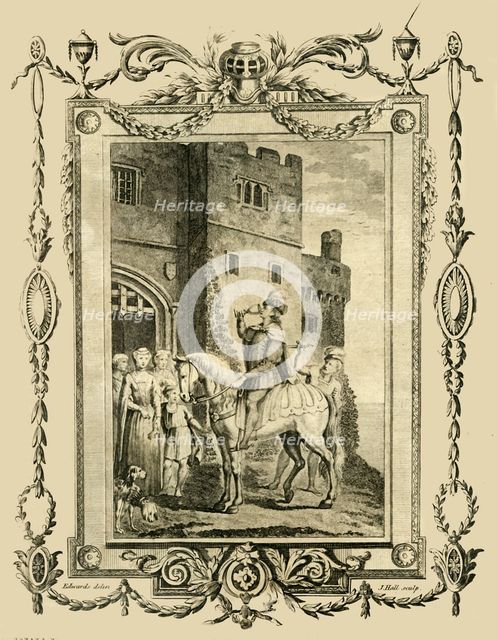 'Edward the Martyr stabbed by order of his Step Mother, Elfrida, at Corfe Castle', (978), 1783. Creator: Unknown.