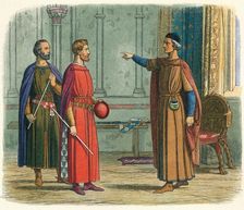 Edward threatens the Lord Marshal 1297 (1864). Artist: James William Edmund Doyle