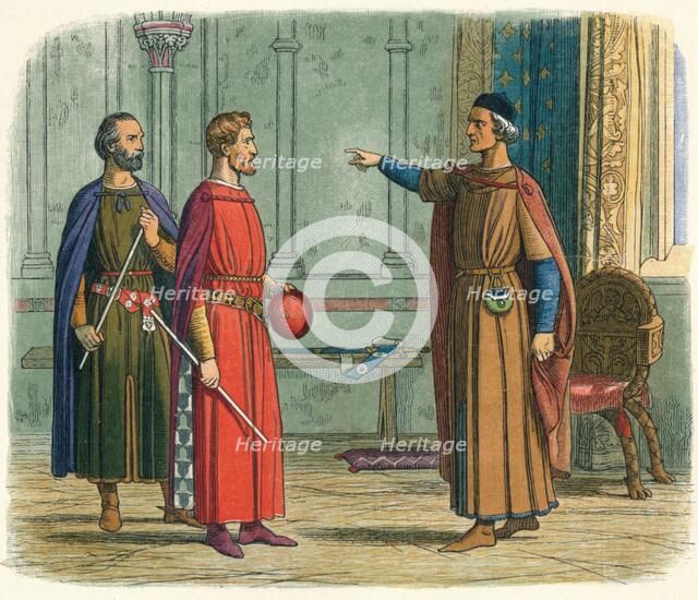 'Edward threatens the Lord Marshal', 1297 (1864). Artist: James William Edmund Doyle.