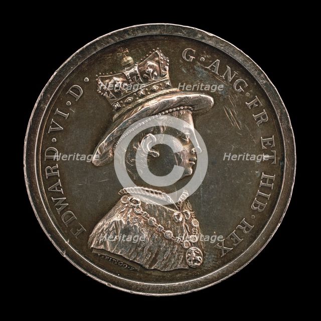 Edward VI, 1537-1553, King of England 1547 (Medal for the School of Christ's Hospital, Founded 1552) Creator: Lewis Pingo.