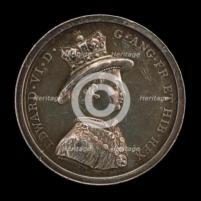 Edward VI, 1537-1553, King of England 1547 (Medal for the School of Christ's Hospital, Founded 1552) Creator: Lewis Pingo.