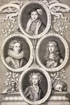 Edward VI, Henry and William, Dukes of Gloucester, and Henry, Prince of Wales, (c1700). Creator: Simon Gribelin