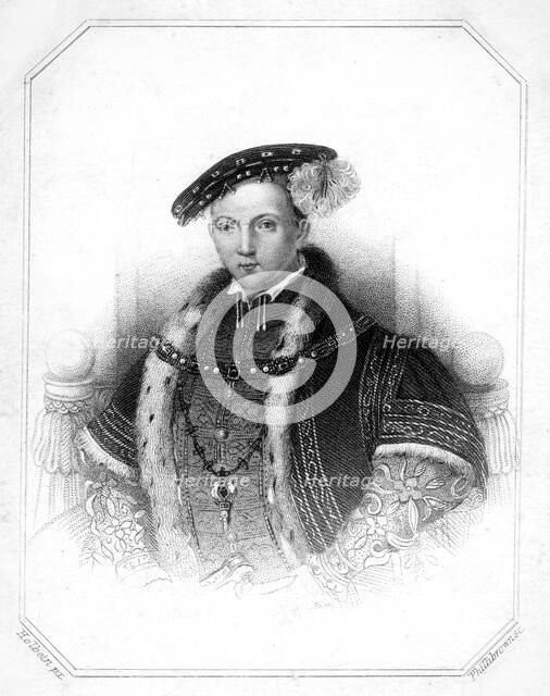 Edward VI, King of England, (19th century).Artist: Thomas Phillibrown