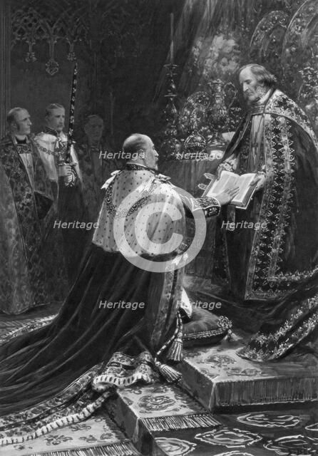 Edward VII taking the oath, 1902. Artist: Unknown