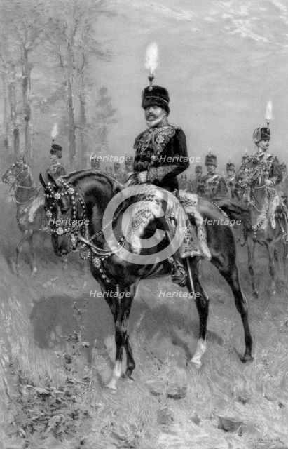 Edward VII as Colonel in Chief of the 10th Hussars, 1902. Artist: Unknown