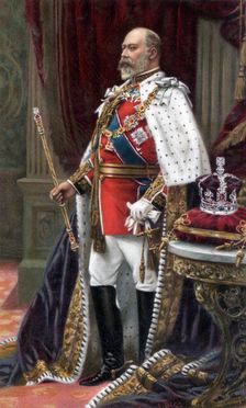 Edward VII in full coronation robes, 1902