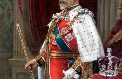 Edward VII in full coronation robes, 1902. Artist: Unknown