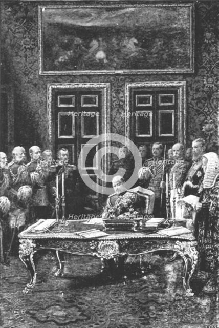 'Edward VII Performing his First Act of State...January 24', 1901.  Creator: Unknown.
