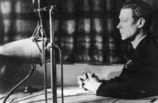 Thumbnail image of Edward VIII giving his abdication broadcast to the nation and the Empire, 11th December 1936. Artist: Unknown