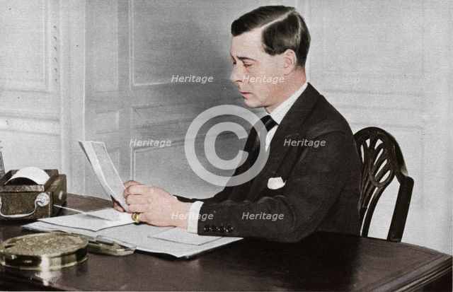 'Edward VIII working in his office at St. James's Palace, London', 1936. Artist: Unknown.