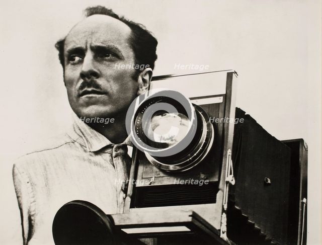 Edward Weston with his camera, c1924. Creator: Tina Modotti.