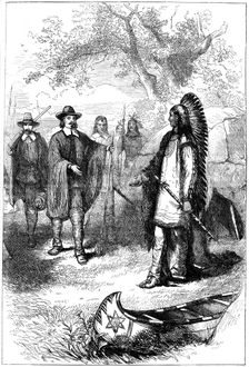 Edward Winslow's visit to Massasoit, 17th century (c1880)