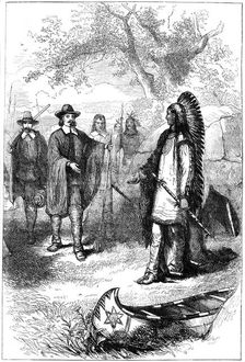 Edward Winslow's visit to Massasoit, 17th century (c1880)
