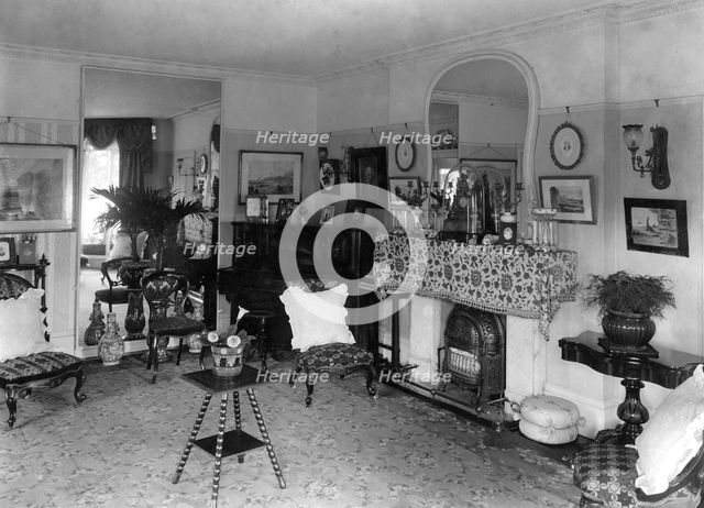 Edwardian living room, 1909. Artist: Unknown