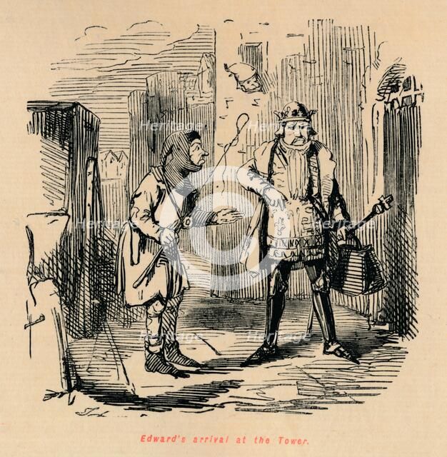 'Edward's arrival at the Tower', c1860, (c1860). Artist: John Leech.