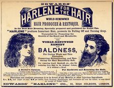 Edwards Harlene hair dressing, 1890s
