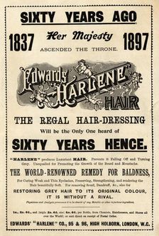 Edwards Harlene hair dressing, 1897