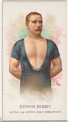 Edwin Bibby, Wrestler, from World's Champions, Series 2 (N29) for Allen & Ginter Cigarette..., 1888. Creator: Allen & Ginter