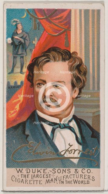 Edwin Forrest, from the series Great Americans (N76) for Duke brand cigarettes, 1888., 1888. Creator: Unknown.