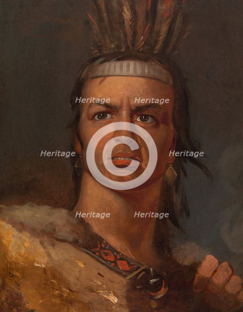 Edwin Forrest in the Role of Metamora, c. 1832. Creator: Frederick Styles Agate.