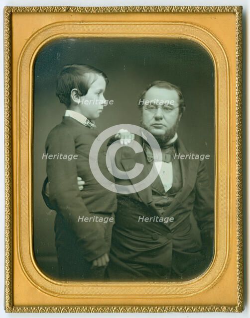 Edwin McMasters Stanton, seated, with his son Edwin Lamson Stanton, between 1852 and 1855. Creator: Unknown.