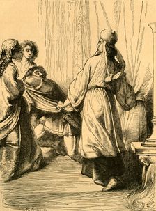 Edwy dragged by Dunstan from the presence of Elgiva c1890. Creator: Unknown