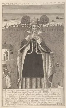 Edyve, the good queen and noble mother to Etheltane, Edmund and Eldred, Kinges of England, 1777. Creator: John Bayly