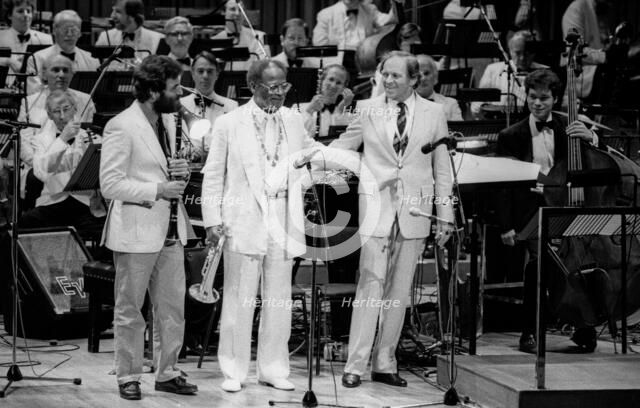 Eddie Daniels, C Terry and John Dankworth, Barbican, London, 1986.   Artist: Brian O'Connor.
