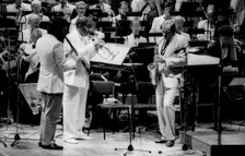 Eddie Daniels, Clark Terry and John Dankworth, Barbican, London, 1986. Creator: Brian O'Connor