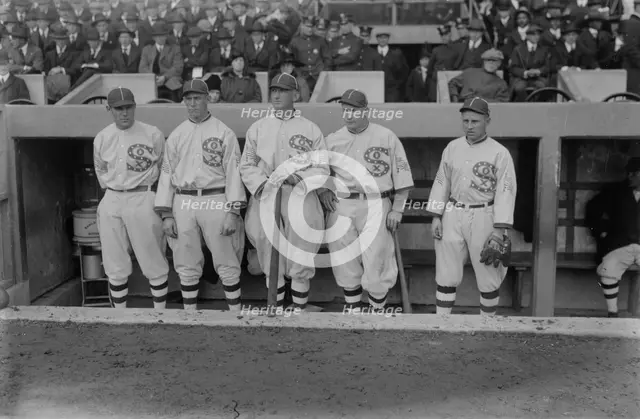 Eddie Murphy, John "Shano" Collins, Joe Jackson, Happy Felsch, and Nemo Leibold, Chicago AL..., 1917 Creator: Bain News Service.
