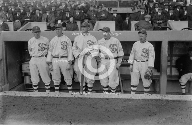 Eddie Murphy, John "Shano" Collins, Joe Jackson, Happy Felsch, and Nemo Leibold, Chicago AL..., 1917 Creator: Bain News Service.