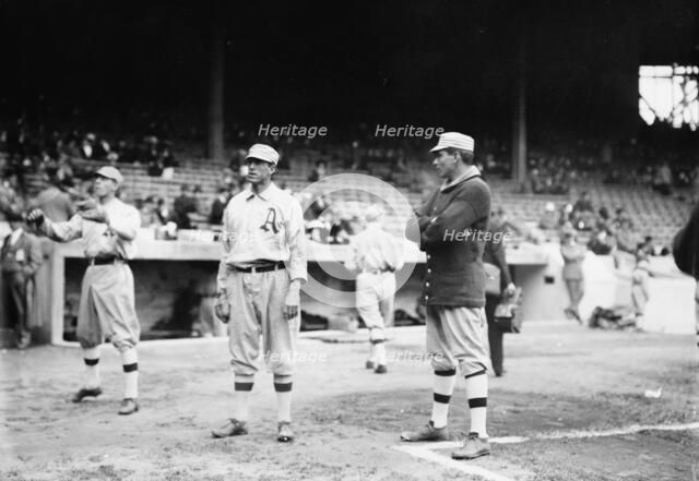 Eddie Plank & Chief Bender, Philadelphia, AL (baseball), 1911. Creator: Bain News Service.