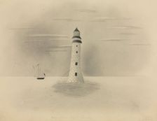 Eddystone Lighthouse, 1840. Creator: Mary Altha Nims (American, 1817-1907)