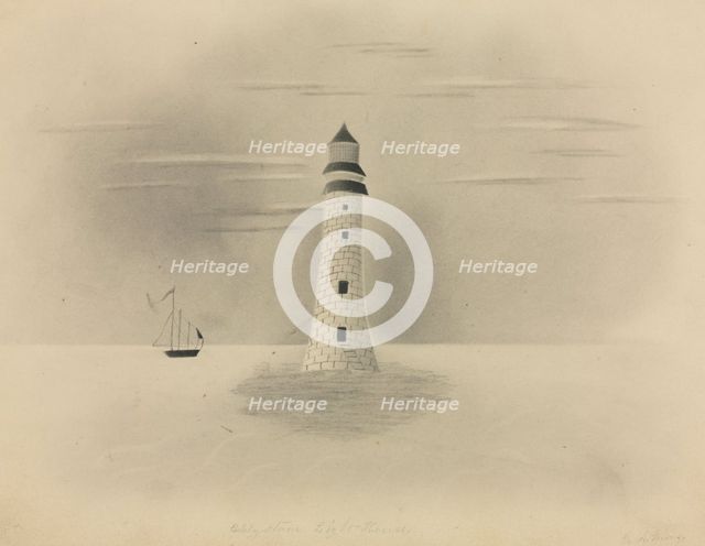 Eddystone Lighthouse, 1840. Creator: Mary Altha Nims (American, 1817-1907).
