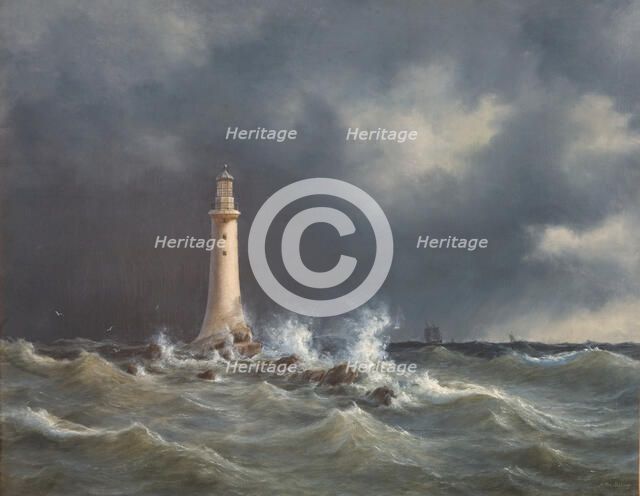 Eddystone Lighthouse, 1846. Creator: Anton Melbye.