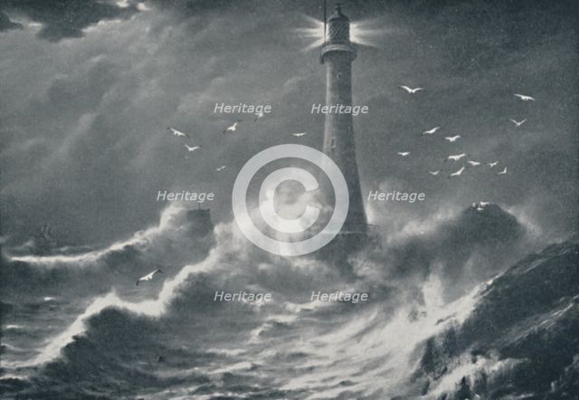 'Eddystone Lighthouse', 1910. Artist: Valentine & Sons Ltd.
