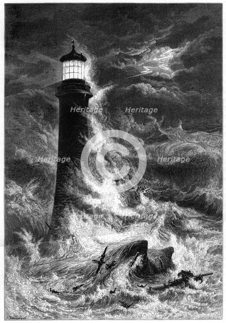Eddystone Lighthouse, 19th century. Artist: Unknown