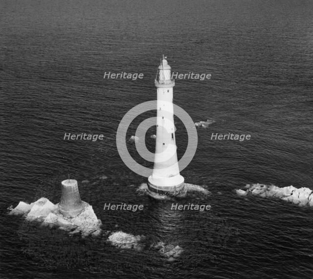 Eddystone Lighthouse and the foundations of Smeaton's Tower, Plymouth, Devon, 1948. Artist: Aerofilms.