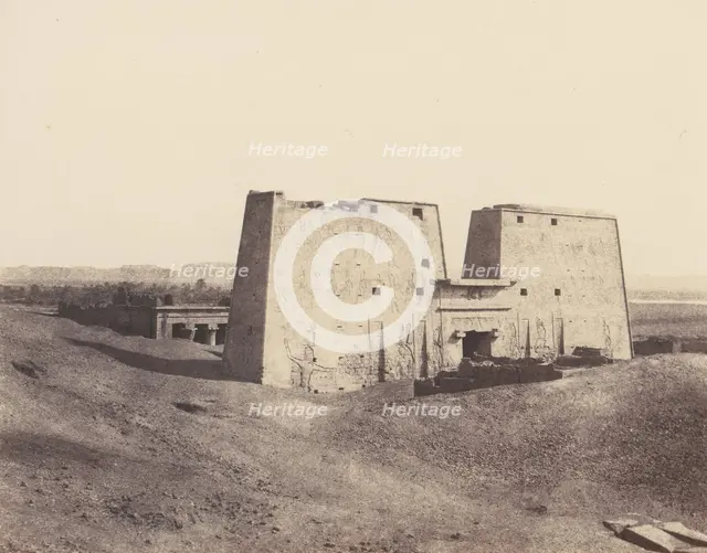 Edfou (Apollonopolis Magna), Vue Générale du Temple, 1851-52, printed 1853-54. Creator: Félix Teynard.