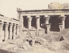 Edfou (Apollonopolis Magna), Galerie Latérale de la Cour et Pronaos, 1851-52, printed 1853-54. Creator: Félix Teynard