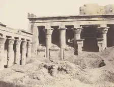 Edfou (Apollonopolis Magna), Galerie Latérale de la Cour et Pronaos, 1851-52, printed 1853-54. Creator: Félix Teynard