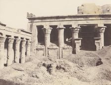 Edfou (Apollonopolis Magna), Galerie Latérale de la Cour et Pronaos, 1851-52, printed 1853-54. Creator: Félix Teynard