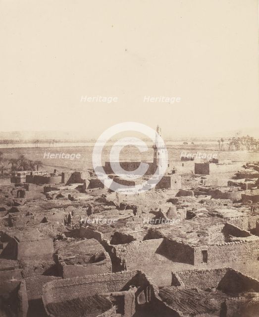 Edfou, Aspect Générale de la Ville Vue de la Plateforme Centrale du Py..., 1851-52, printed 1853-54. Creator: Félix Teynard.