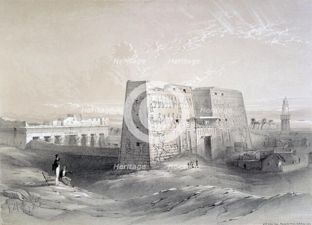 'Edfu Temple, Egypt', 19th century. Artist: AR Grieve