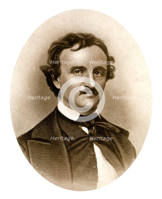Edgar Allan Poe, American poet, short story writer, editor and critic, (1909). Artist: Unknown