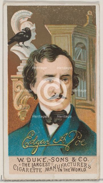 Edgar Allan Poe, from the series Great Americans (N76) for Duke brand cigarettes, 1888., 1888. Creator: Unknown.