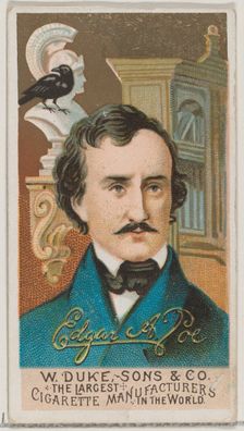 Edgar Allan Poe, from the series Great Americans (N76) for Duke brand cigarettes, 1888., 1888. Creator: Unknown