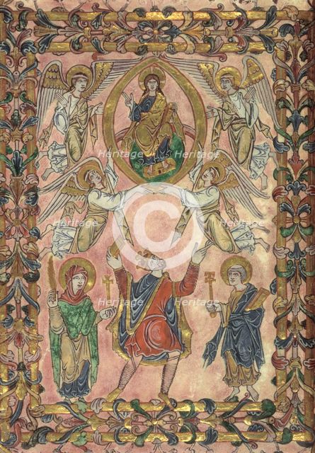 Edgar offers charter to Christ, 966. Creator: Unknown.