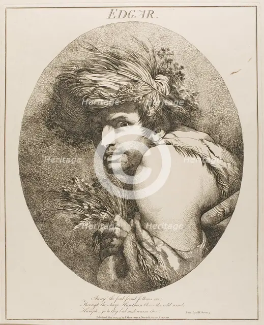 Edgar, May 20, 1775; published 1809. Creator: John Hamilton Mortimer.